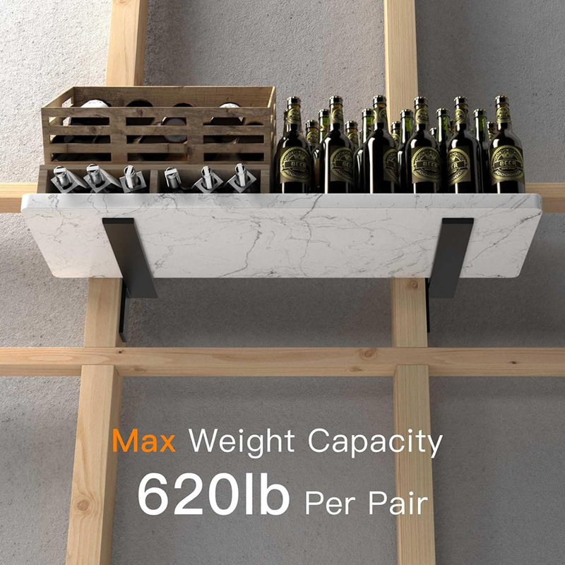 Ensemble robuste de supports de comptoir cachés robustes de 2 supports en T flottant de 16 po