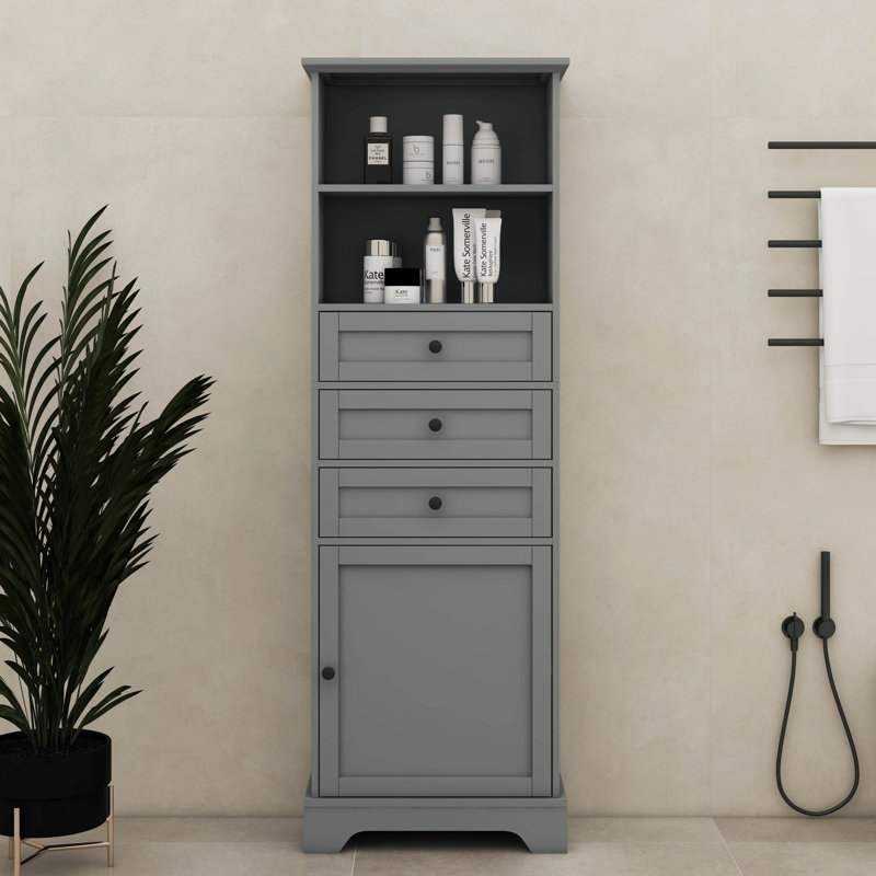 Armoires de rangement à 3 tiroirs et tablette réglable idéales pour les petits et grands espaces, Gris