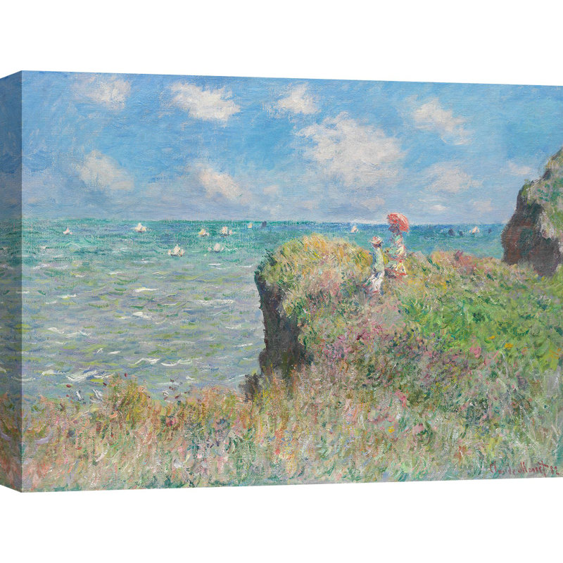 Cliff Walk At Pourville by Claude Monet - Wrapped Canvas Painting, 50cm H x 70cm W x 4cm D