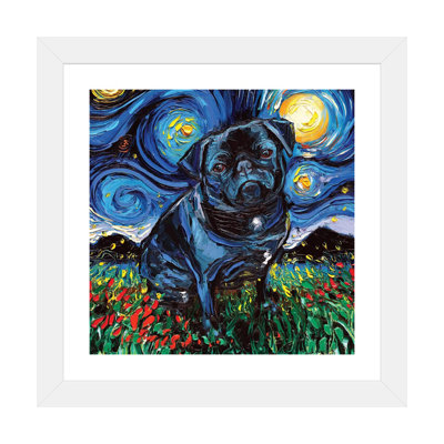 " Black Pug Night " by Aja Trier