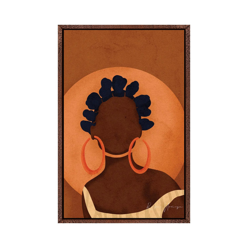 Mendiana by Reyna Noriega - Painting on Canvas, Classic Brown Wood Framed Canvas, 66.04 cm H x 45.72 cm W