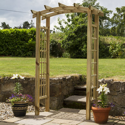 Monterey 134cm W x 72cm D Solid Wood Arbour in Natural