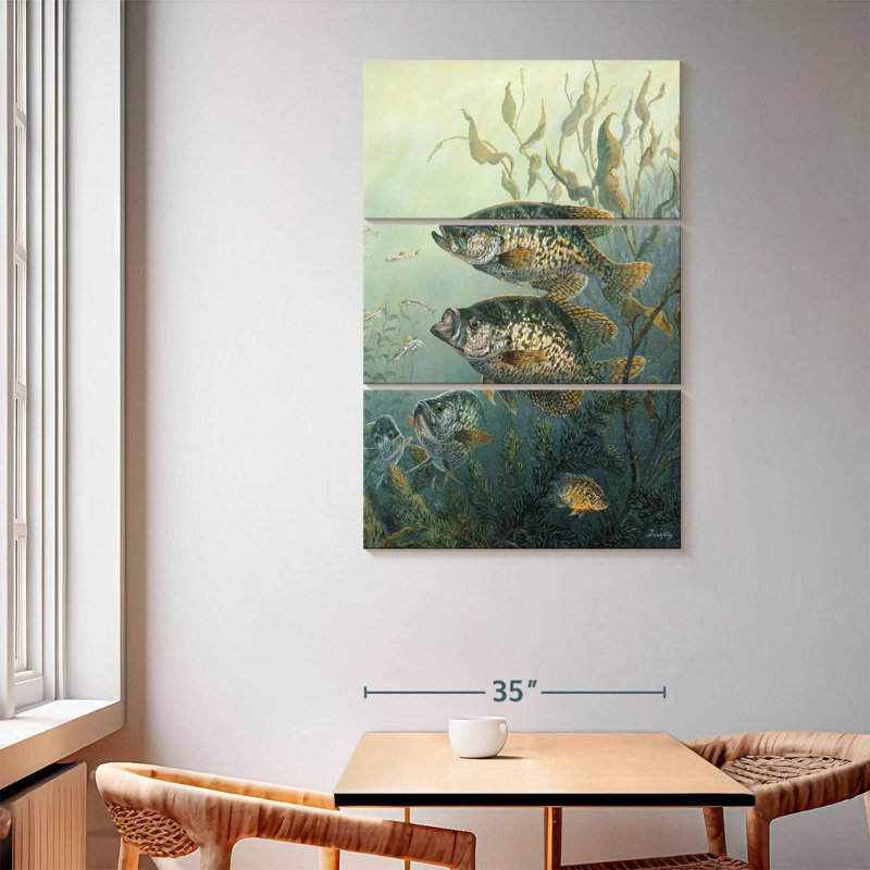 Brampt Black Crappies, 65" H x 42" W