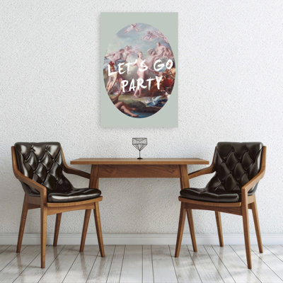 Classical Party Revelry Modern Playful Abstract Wall Art Print by Talitha McQueen - Wrapped Canvas Print