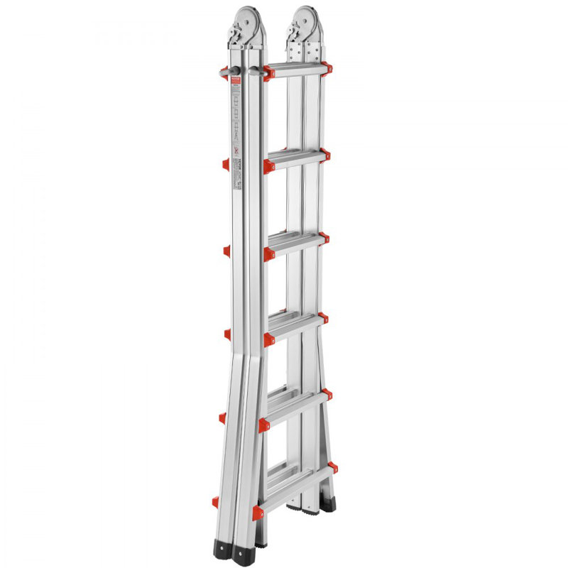 Aluminium Lightweight Folding Extension Ladder, 677.8cm, 624.8cm