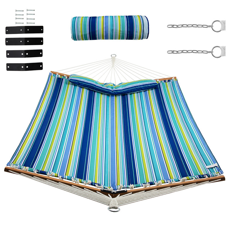 Wynnbrook 1 Person Spreader Bar Hammock, Blue/Green