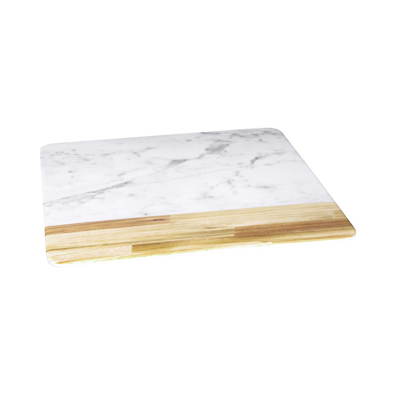 Elite Global Solutions Melamine Cheese Board, Alder Wood/Carrara Marble