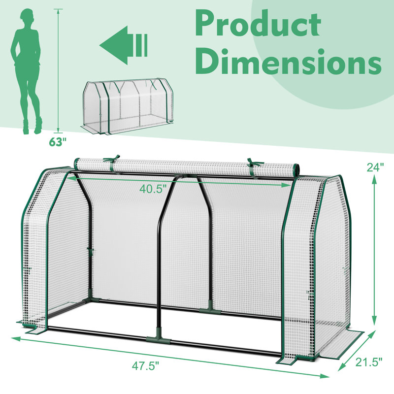 3.95' W x 1.79' D Mini Greenhouse