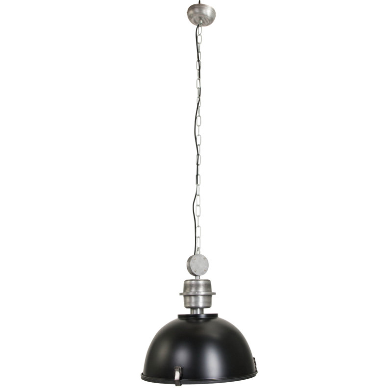 South Gate 1 - Light Matt Aluminium Bowl Pendant, Matt Black