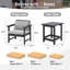 Ensemble de canapé d'extérieur 3 pièces Hdpe avec coussins, accoudoirs larges et table basse Hdpe-1309103710