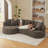 Soneson 4-Person L-Shaped Corduroy Sectional Modular Sofa-1185404690