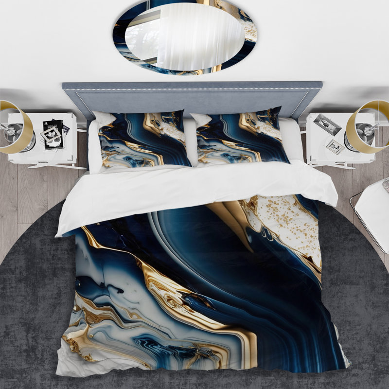 Ensemble de housse de couette Abstract V, Housse de couette pour grand lit et 2 taies décor