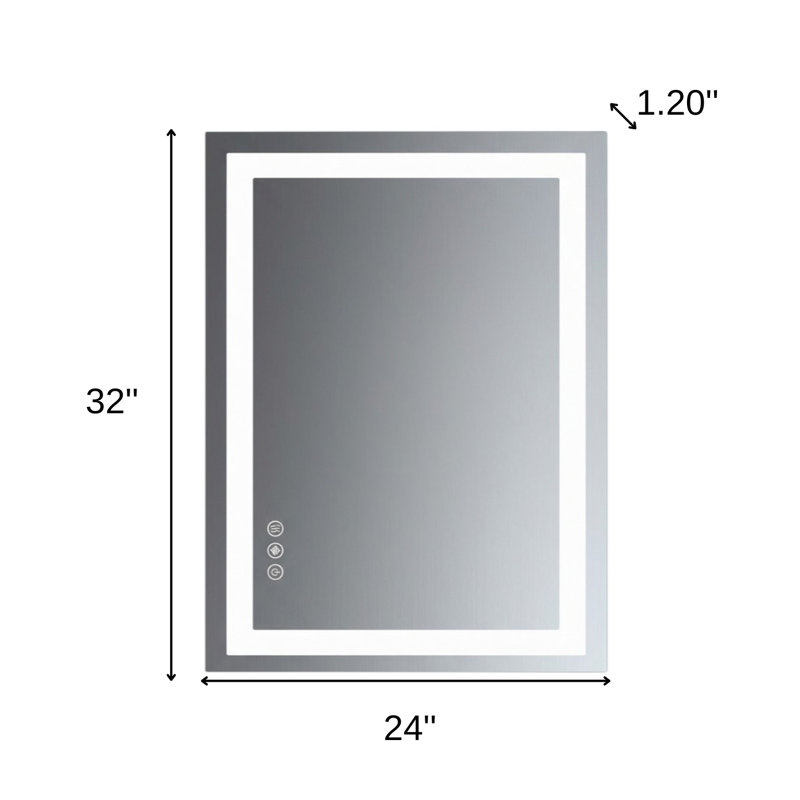 32" Lighted Frameless Bathroom Vanity Mirror