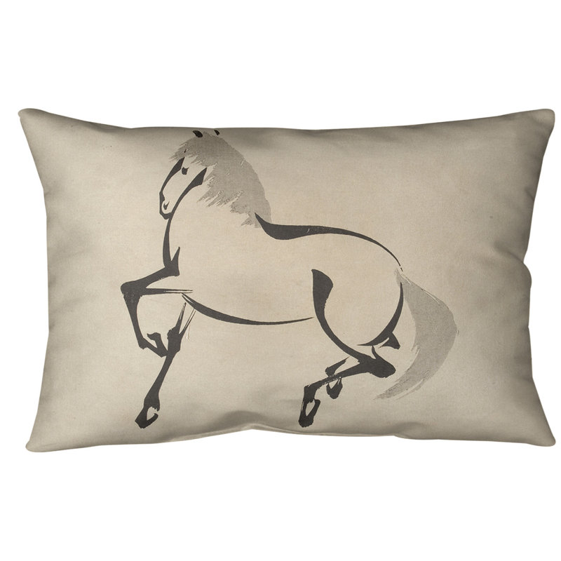 Coussin japonais, 14 po x 20 po, Beige, Faux lin