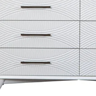  Commode double 56 po à six tiroirs en bois massif blanc