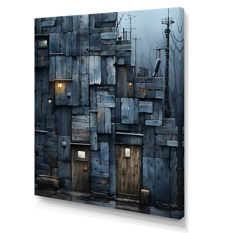 Cubsism Tile Elegance - Art mural abstrait, Toile tendue, H 40 po x l 30 po x P 1,5 po