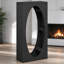 Black 100cm Tall Decorative Firewood Log Rack, Steel Log Holder Storage Stand for Fireplace, Patio and Deck