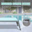 Ensemble de 3 chaises longues d'extérieur pour l'extérieur, chaises longues de piscine en aluminium avec table d'appoint et roulettes, fauteuil inclinable rembourré PVC-coated polyester