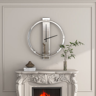 Minimalist modern Glass Mirrored Round Wall Clock  Without Numbers
