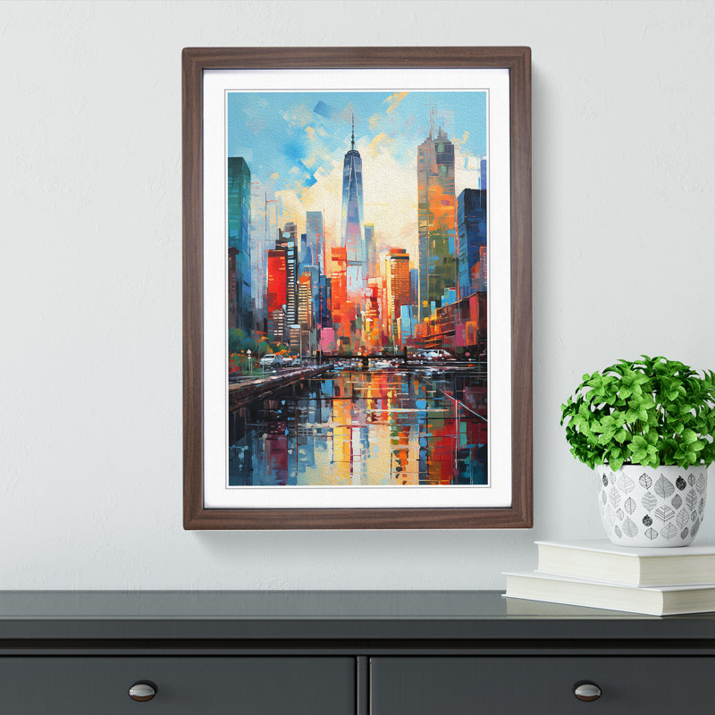 SkyLine Informel 1 Piece Single Picture Frame Wall Art, 46cm H x 34cm W x 2cm D, Walnut