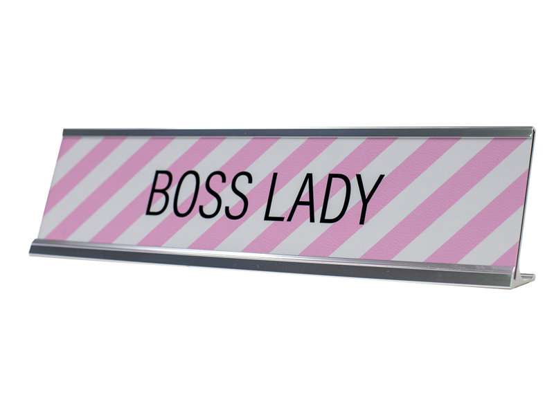 Plaque rayée «Boss Lady»