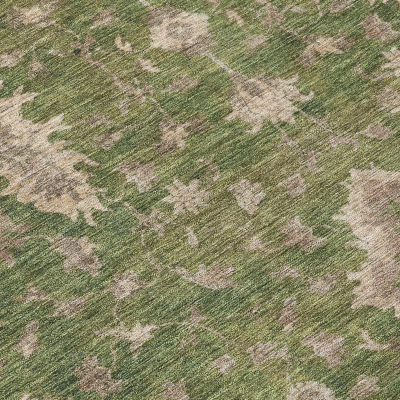 Machine Washable Indoor/Outdoor Xhevrie Aloe Rug, Rectangle 9' x 12'