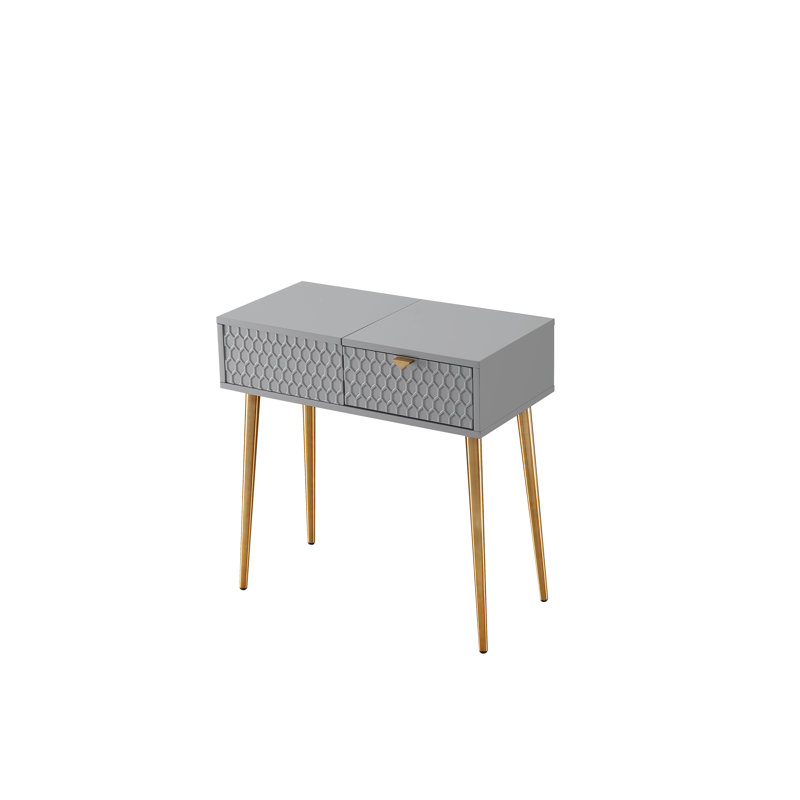 Ensemble coiffeuse avec miroir Tristin Nordic, Gris
