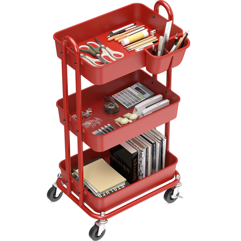 31.73'' H x 17.01'' W Utility Cart with Wheels, Red