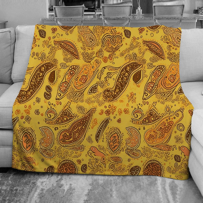 Paisley Throw Blanket, 51" W x 60" L