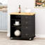 Îlot de cuisine avec rangement, table d'appoint roulante sur roulettes avec grand plan de travail, armoire avec tiroirs pour la cuisine, salle à manger-853183942