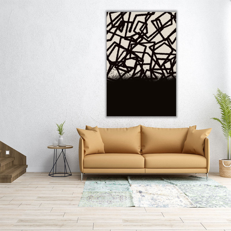 «Mod Abstract 4 Black and White», reproduction d'art sur toile, H 24 po x l 16 po