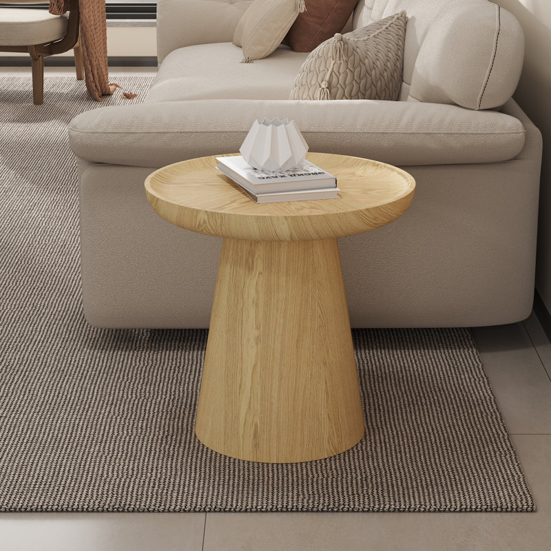 Table basse ronde 19,68 "moderne, table de bout sans assemblage, petite table d'appoint en bois pour le salon, la chambre à coucher