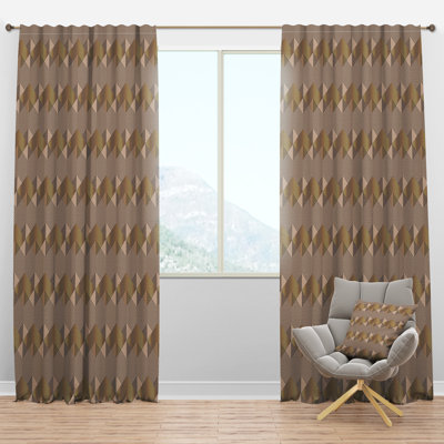 Panneau de rideau simple semi-diaphane avec passe-tringle Mid-Century