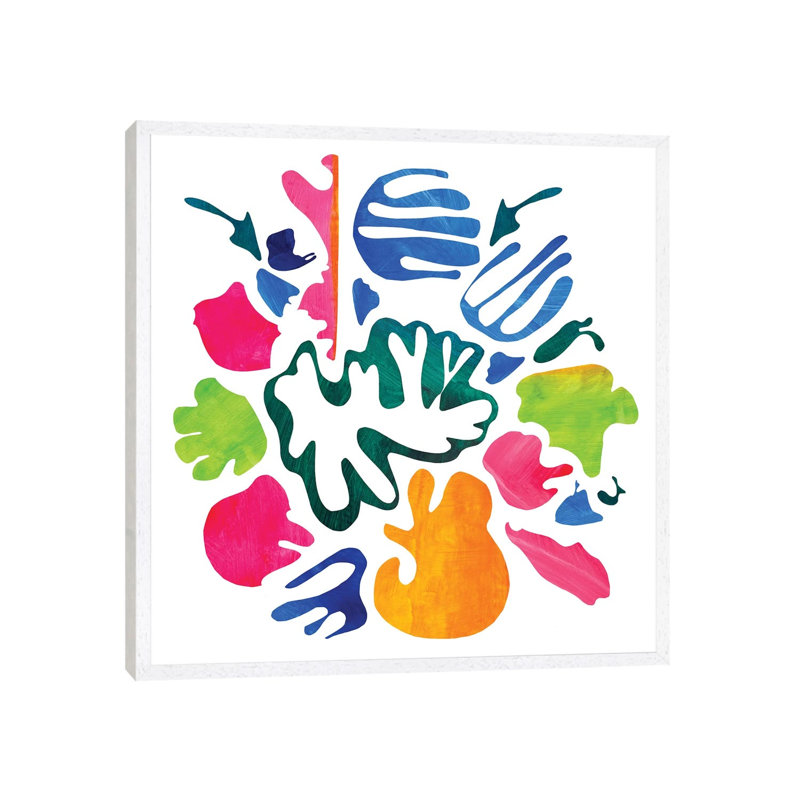 Homage To Matisse V by Pamela Staker - Painting on Canvas, White Framed, 66.04 cm H x 66.04 cm W