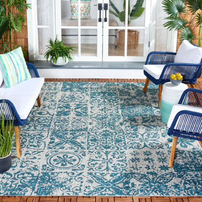 Tapis d'intérieur / extérieur à motif floral Courtyard Performance