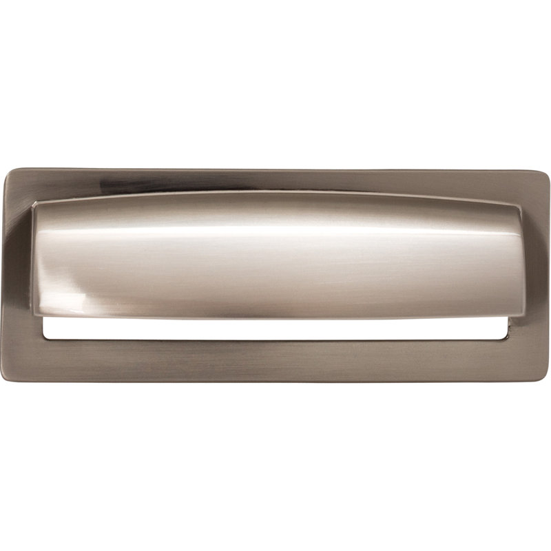 Hollin Cup/Bin pull, Brushed Satin Nickel, 3 3/4" Center to Center