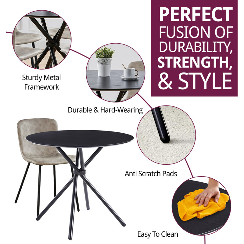 Mose 4 -Person Dining Set, Black