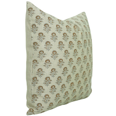 Fabdivine Handmade Block Print Pure Linen Cushion Cover Elegant Farmhouse Decor - 7 Patti