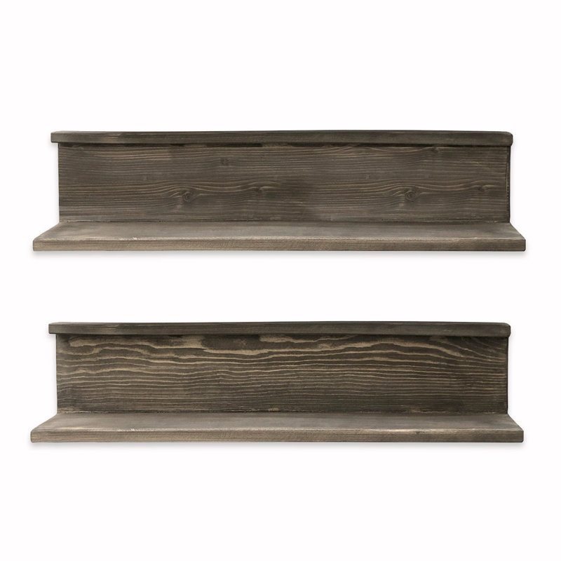 Tablette décorative en bois massif 2 pièces