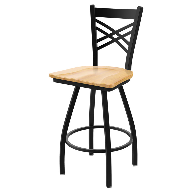 XL 820 Catalina Swivel Stool, Natural Maple, Black Wrinkle, Extra Tall (36” Seat Height)