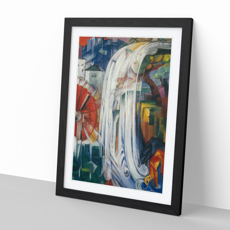The Bewitched Mill by Franz Marc - Picture Frame Painting, 48cm H x 36cm W x 2cm D, Black Framed