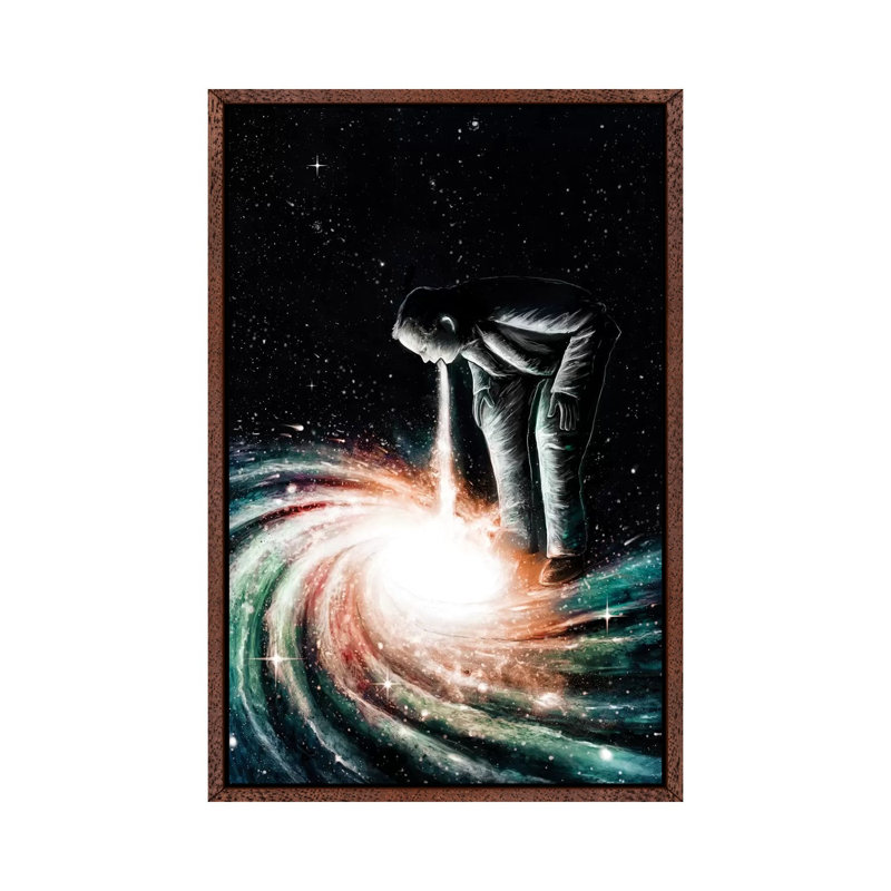 Cosmic Vomit by Nicebleed - Print on Canvas, 101.6cm H x 66.04cm W x 3.81cm D, Classic Brown Wood Framed