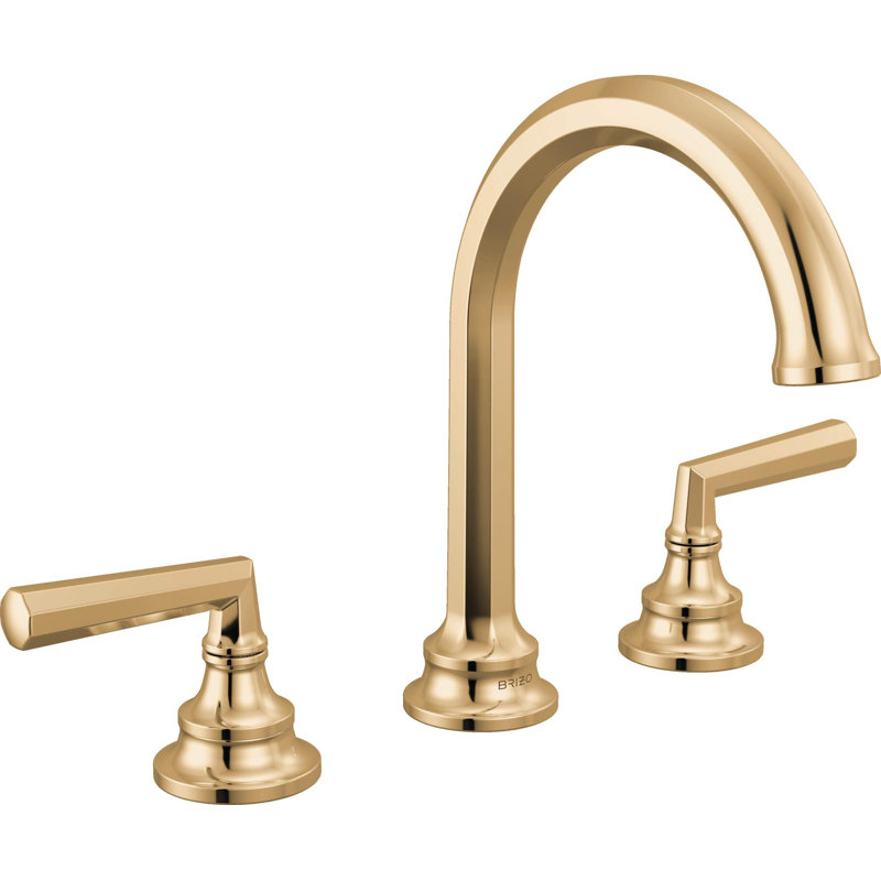 Beauclere™ Widespread Lavatory Faucet With Arc Spout, Brilliance Polished Gold, Lever Handle