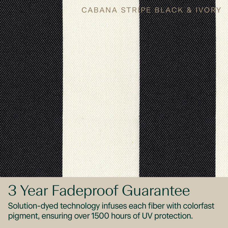 Outdoor Deep Seating Cushion Set – Comfortable, Durable, Weather-Resistant Design - Basics by Wayfair™, Black Awning Striped