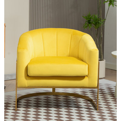 Fauteuil en velours doré