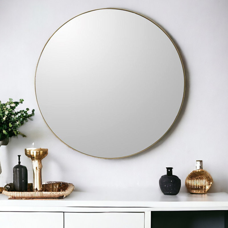 Franco Round Mirror, Gold, 30" x 30"