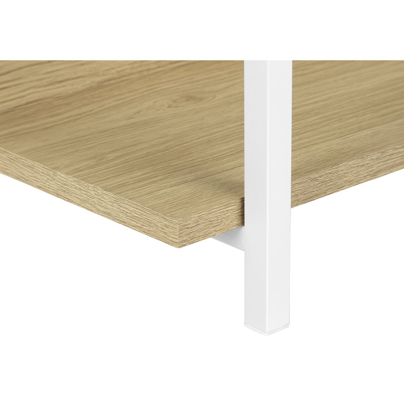 Table d'appoint, console, vestibule, étroit, canapé, salon, chambre à coucher, stratifié naturel, métal noir, contemporain, moderne