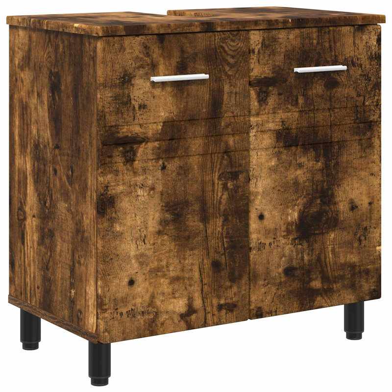 60cm Bathroom Vanity Base Only, Smoked Oak
