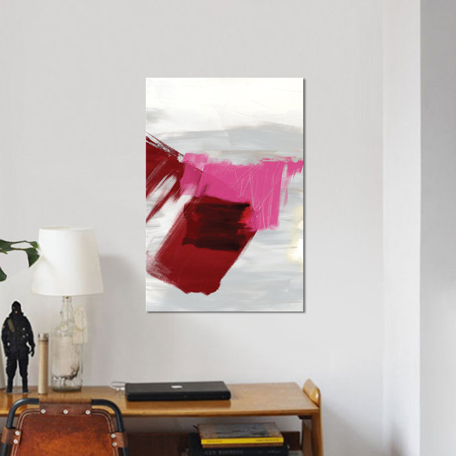 "Magenta Abstract II" par Sisa Jasper, reproduction d'art sur toile tendue, H 12 po x l 8 po x P 0,75 po