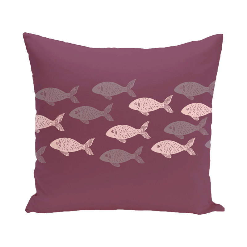 Beach Vacation Outdoor Square Outdoor Pillow Cover and Insert, 18" H x 18" W, Purple